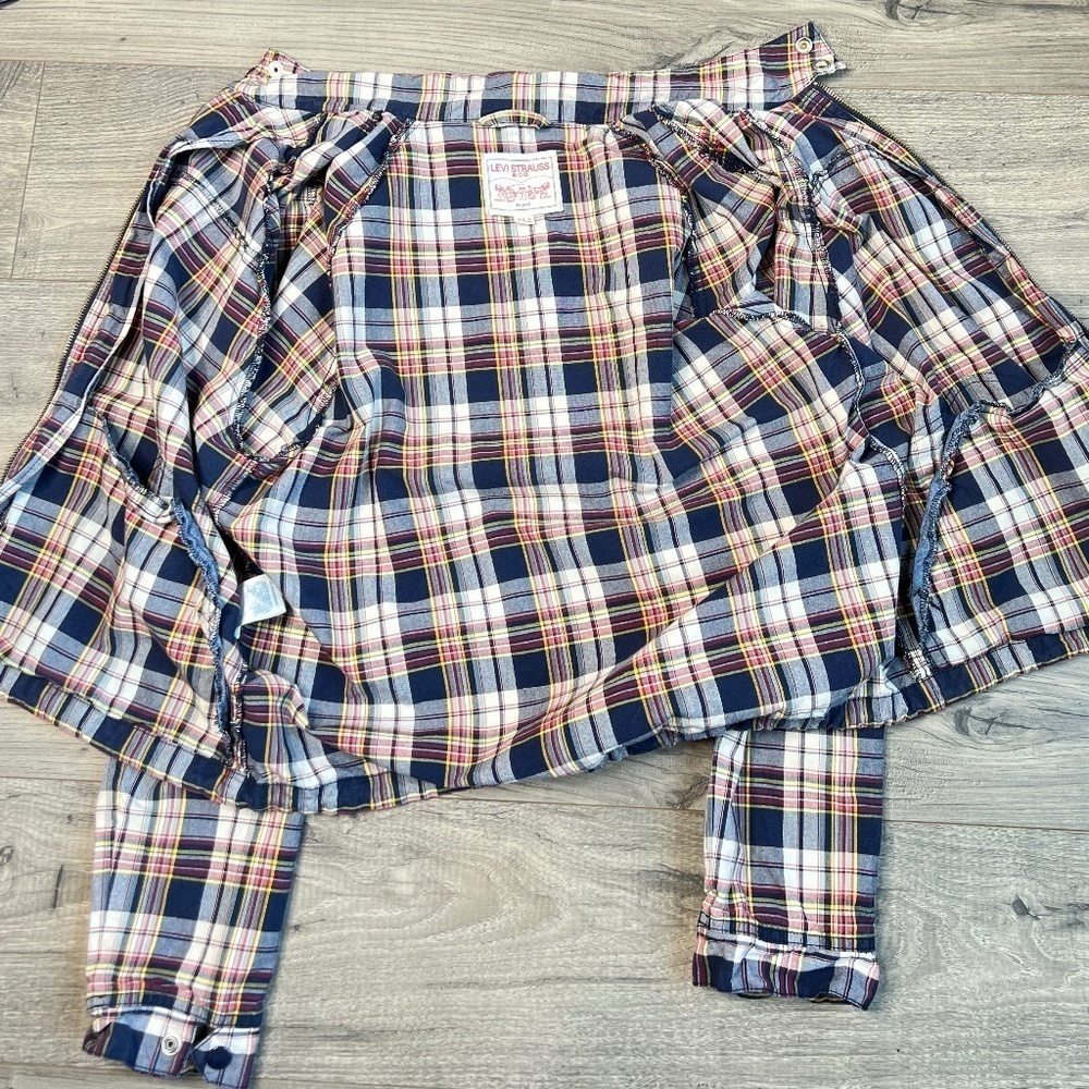 Levi’s Girls Plaid Hooded Zip Up Jacket Size Large - Picture 6 of 12